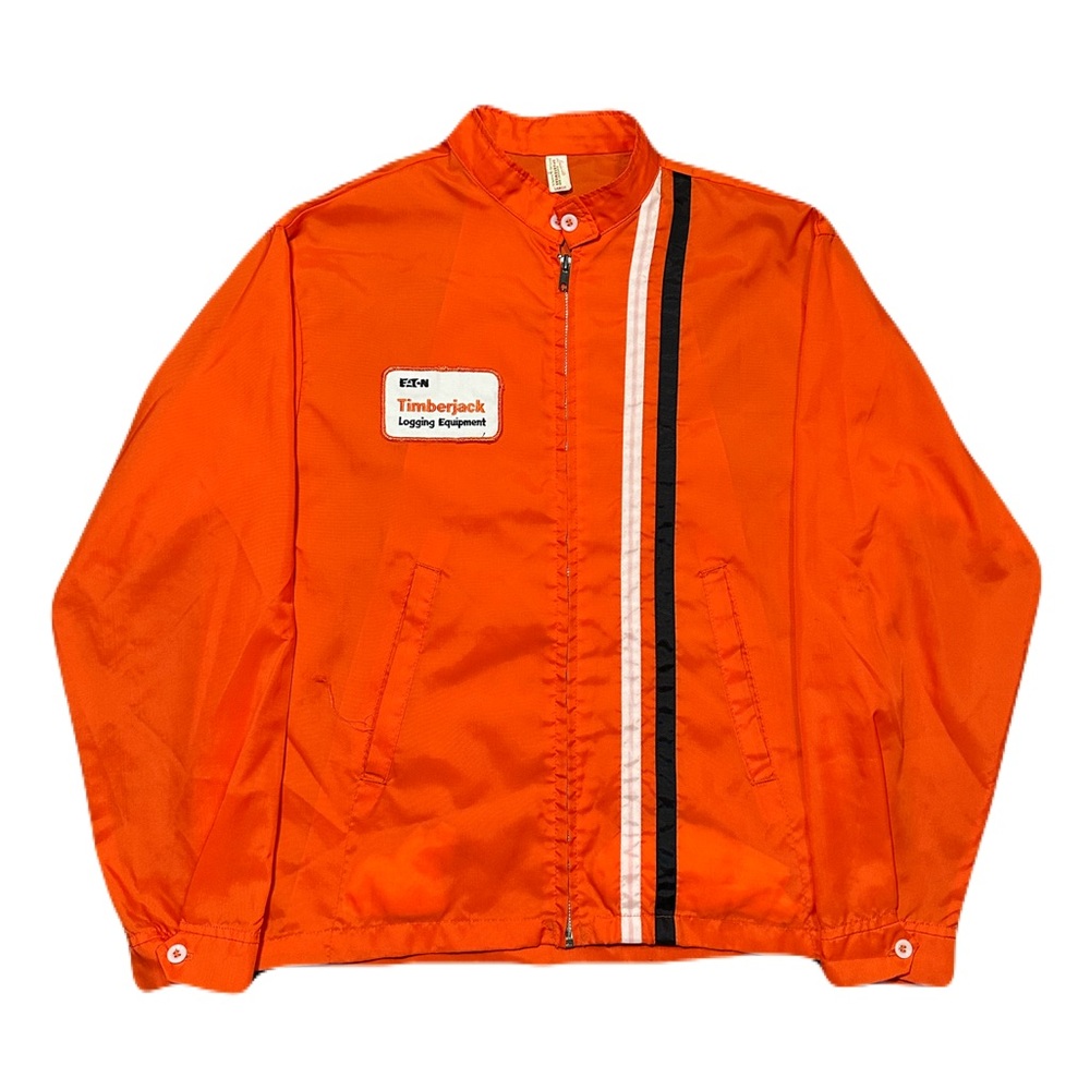 Vintage 60s/70s Louisville Sportswear Drag Racing Mechanic Work Jacket orange